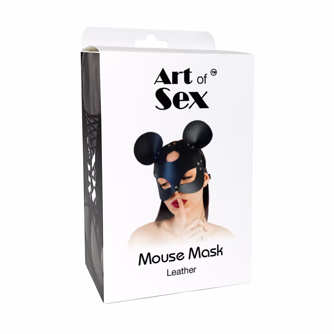 Шкіряна маска мишки Art of Sex - Mouse Mask, колір Білий — фото 5