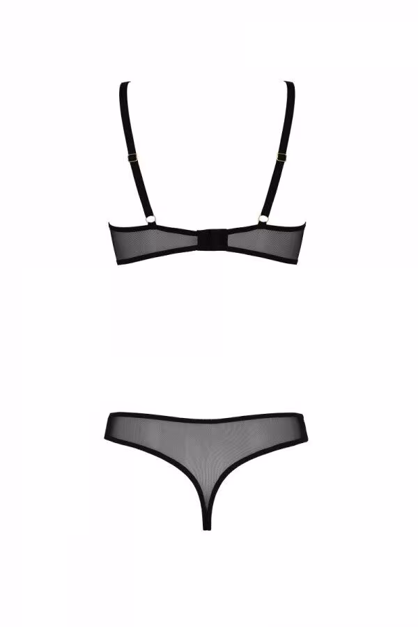 Еротичне боді Passion MARINA BODY, XXL/XXXL, beige, з відкритими чашками — фото 4