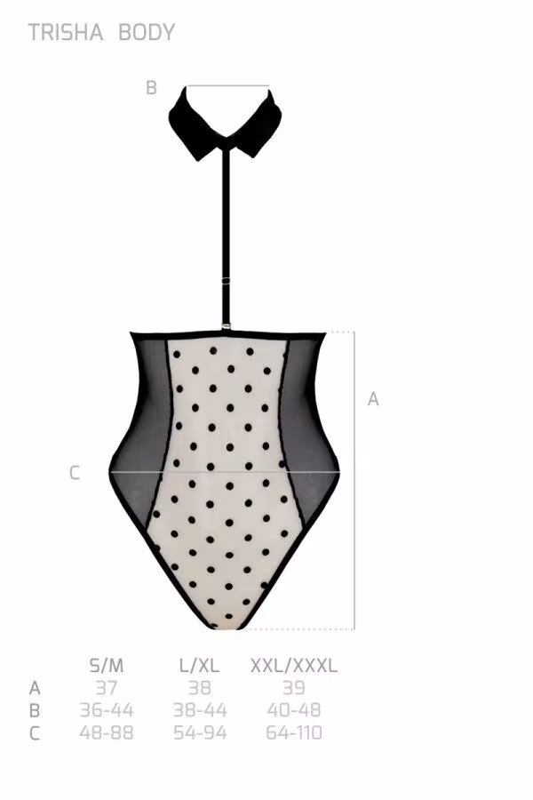 Еротичне боді Passion TRISHA BODY, S/M, beige, з відкритими чашками — фото 5