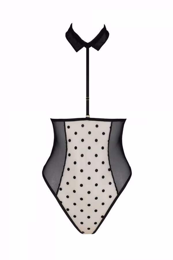 Еротичне боді Passion TRISHA BODY, XXL/XXXL, beige, з відкритими чашками — фото 3