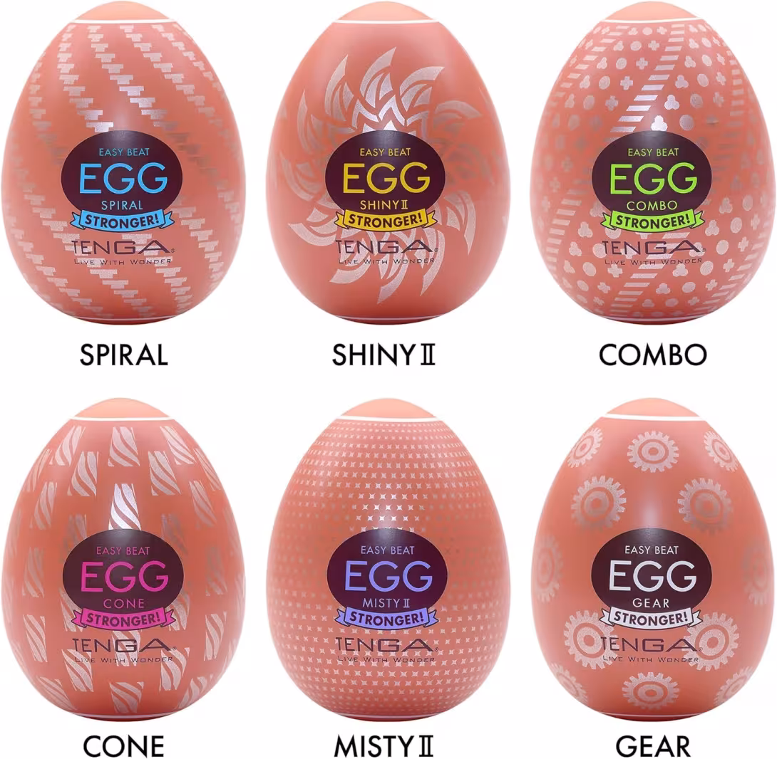 Набір мастурбаторів-яєць Tenga Egg Hard Boilded II Pack (6 яєць), щільний TPE, опукла текстура — фото 2