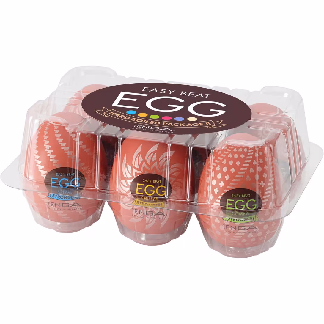 Набір мастурбаторів-яєць Tenga Egg Hard Boilded II Pack (6 яєць), щільний TPE, опукла текстура — фото 5