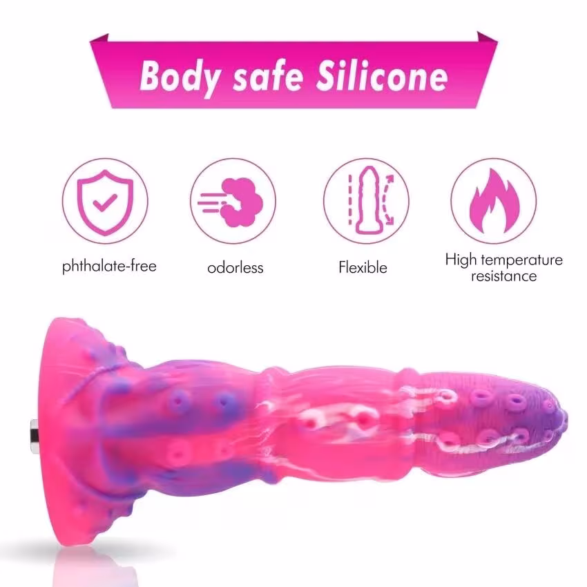 Фалоімітатор для секс-машин Hismith Tentacle Silicone Dildo Monster Series, KlicLok та присоска — фото 5