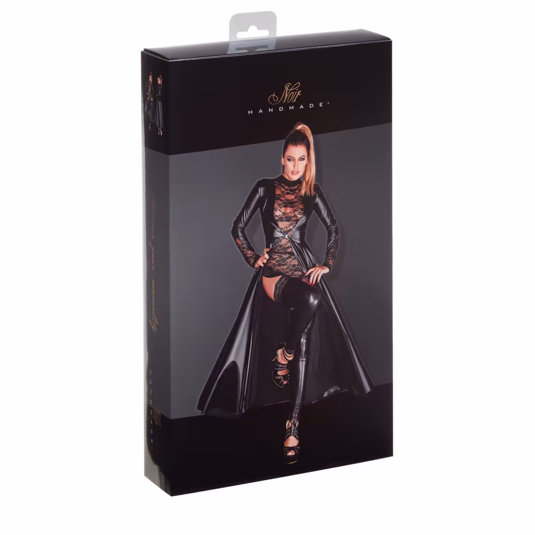 Сукня-плащ з мокрим ефектом Noir Handmade F128C Powerwetlook gown coat, M (м'яте паковання!!!) — фото 5