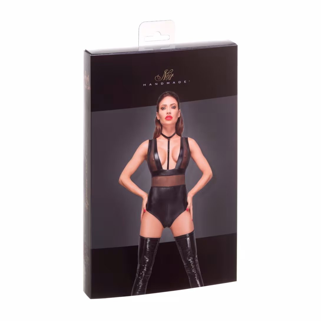 Боді з мокрим ефектом Noir Handmade F183 Powerwetlook body, XL — фото 4