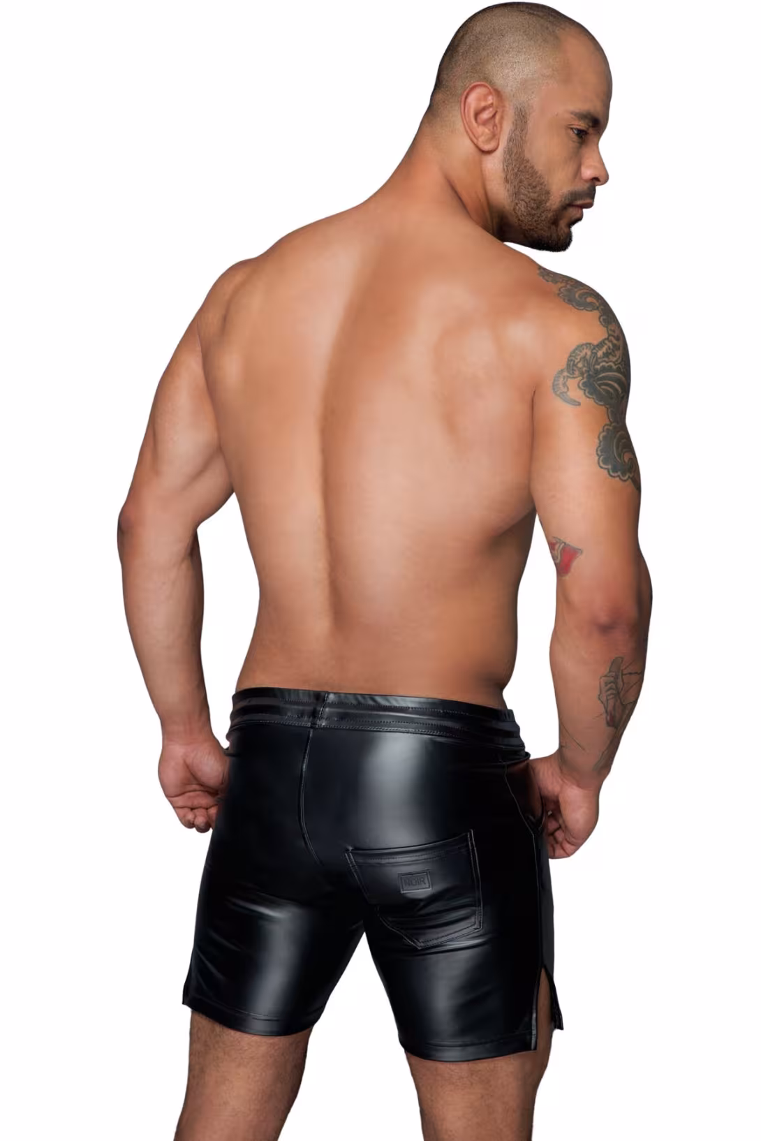 Чоловічі шорти з мокрим ефектом Noir Handmade H061 Powerwetlook shorts, 3XL — фото 3