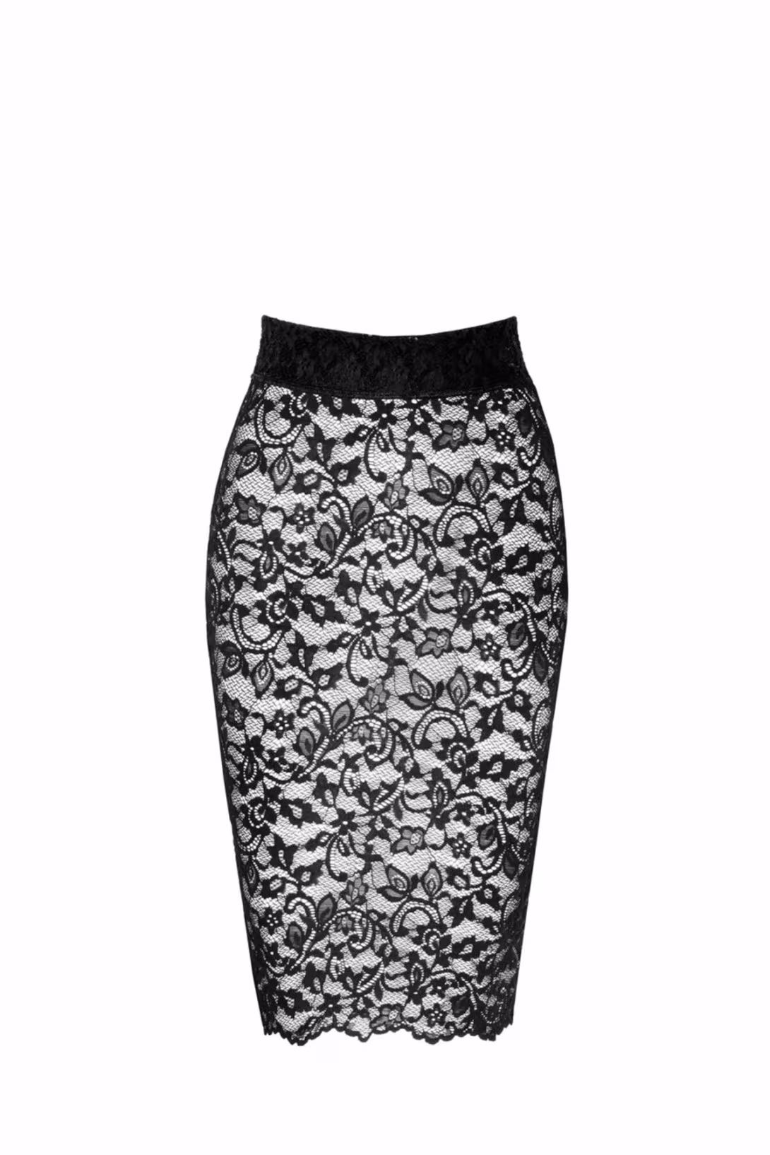 Спідниця Noir Handmade F302 Ambivalence, M, black, мереживо, довжина за коліна, шнурівка ззаду — фото 6