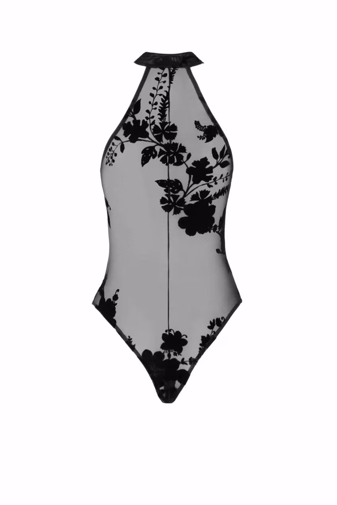 Боді Noir Handmade F314 Ego, M, black, сітка, халтер, високі вирізи, блискавка по всій довжині — фото 5