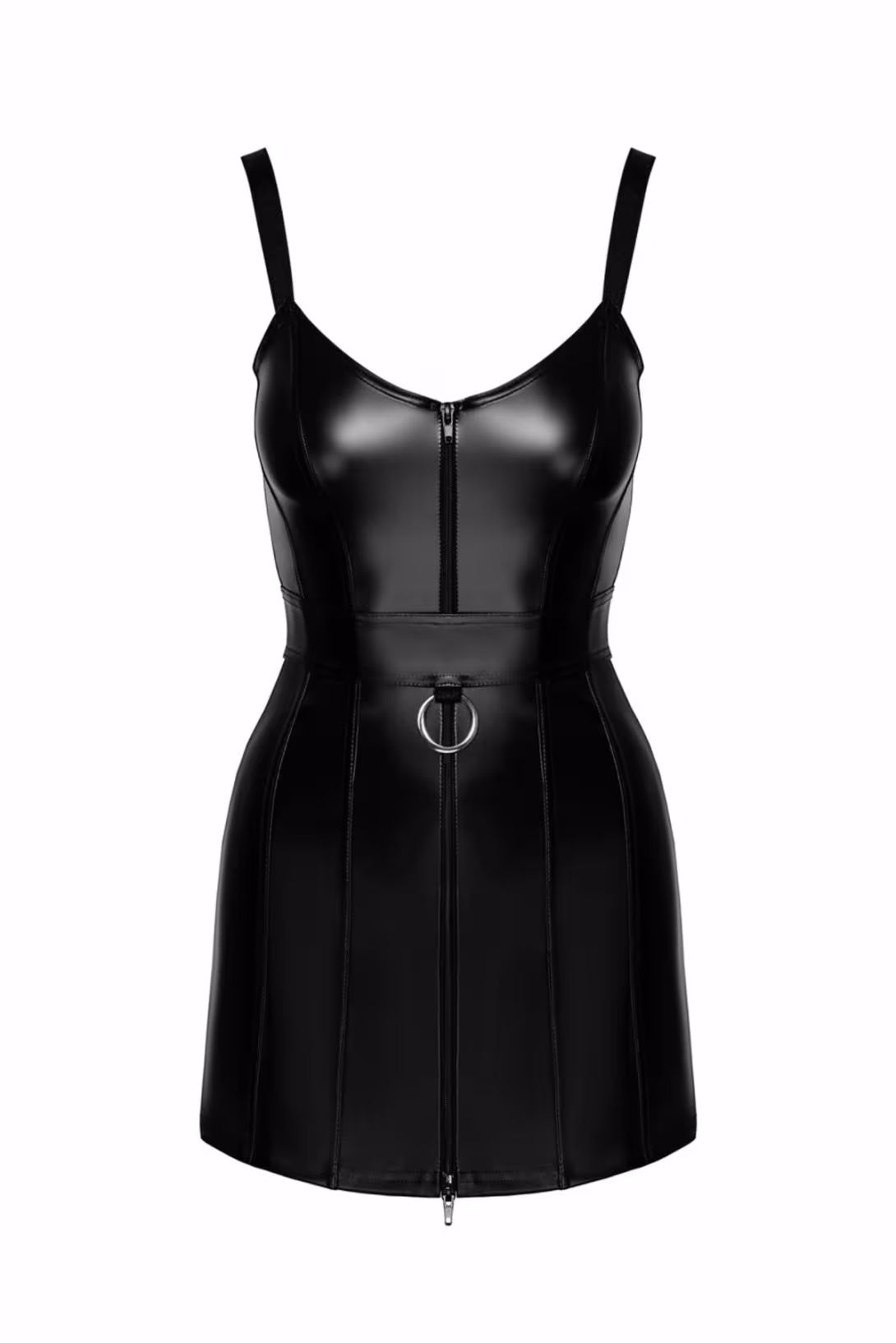 Сукня Noir Handmade F320 Starlet, S, під латекс, міні, блискавка по всій довжині, кільце на поясі — фото 7