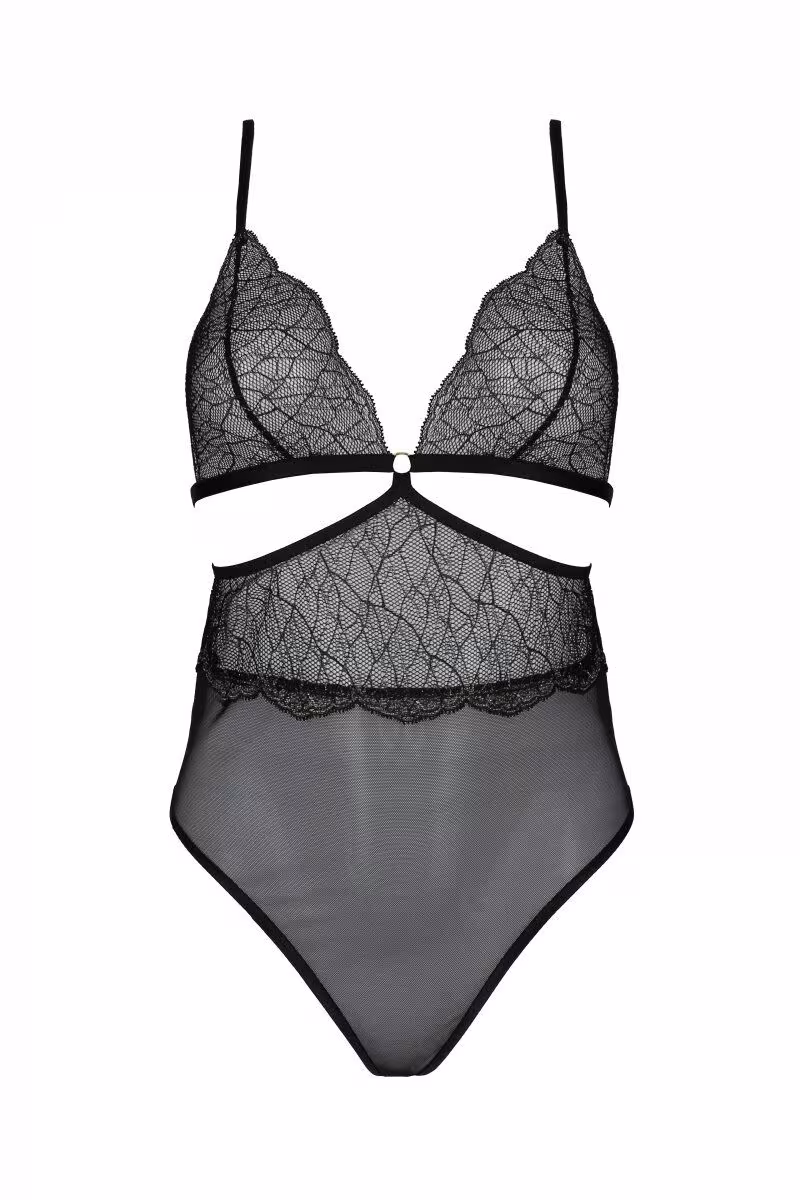 Боді Passion AMBERLY BODY black, XXL/XXXL, відкрита спина, низ стрінги — фото 3