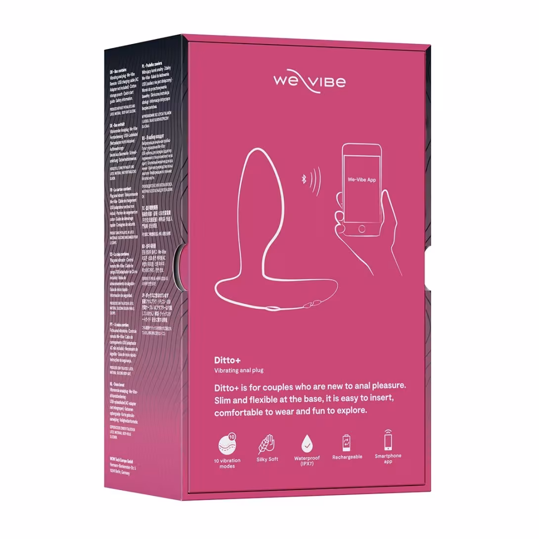 Анальна смарт-вібропробка We-Vibe Ditto+ Cosmic Pink, 10 режимів, пульт ДК — фото 11