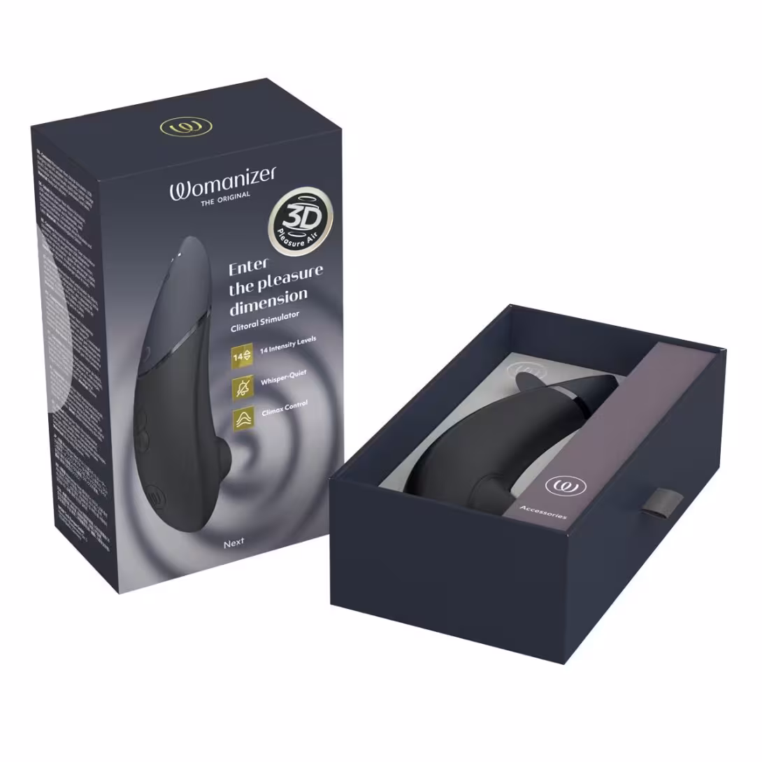 Вакуумний кліторальний стимулятор Womanizer Next Black, 3D Pleasure Air, 14 рівнів інтенсивності — фото 8