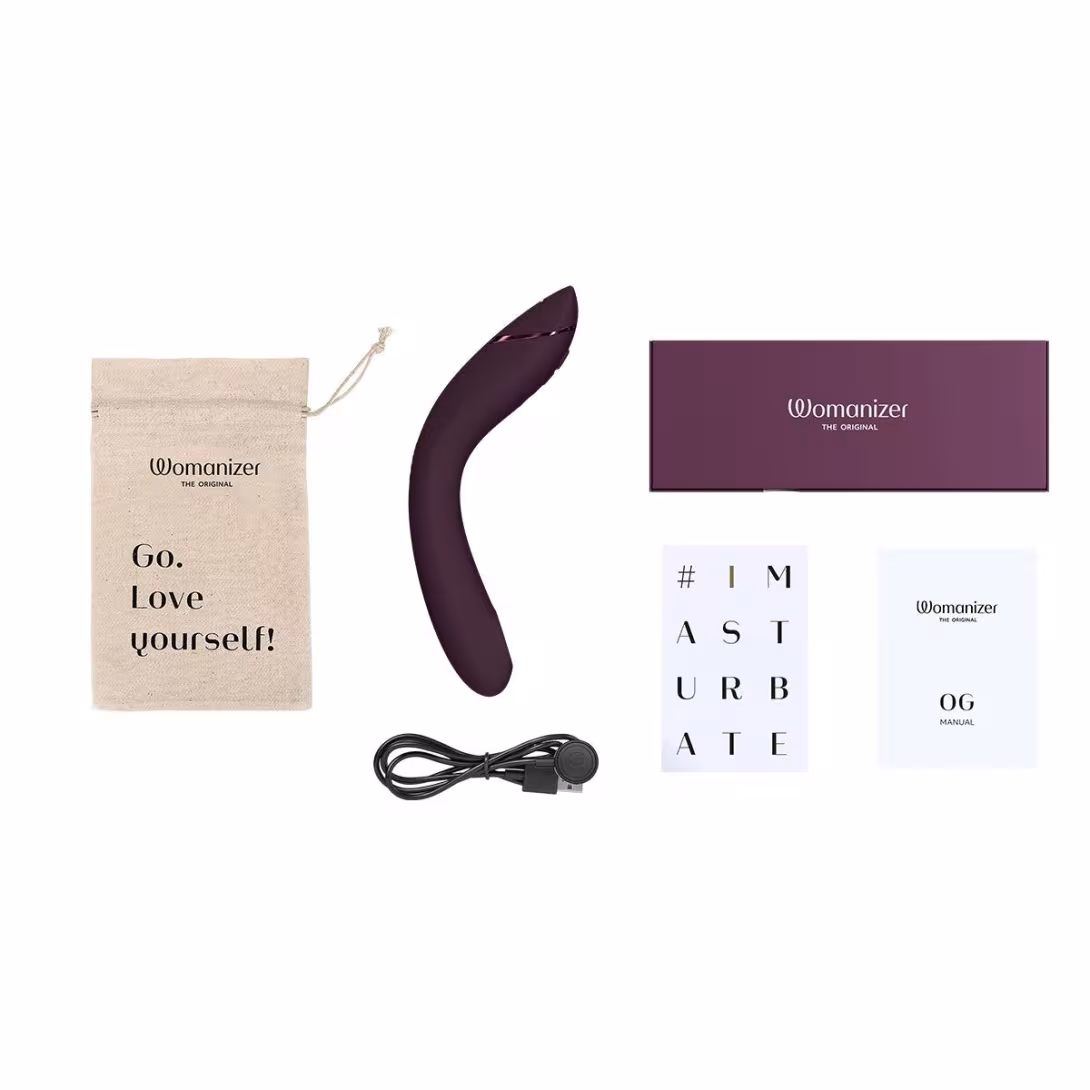 Вакуумний стимулятор для точки G та клітора з вібрацією Womanizer OG Aubergine, 12 рівнів, 3 режими — фото 7