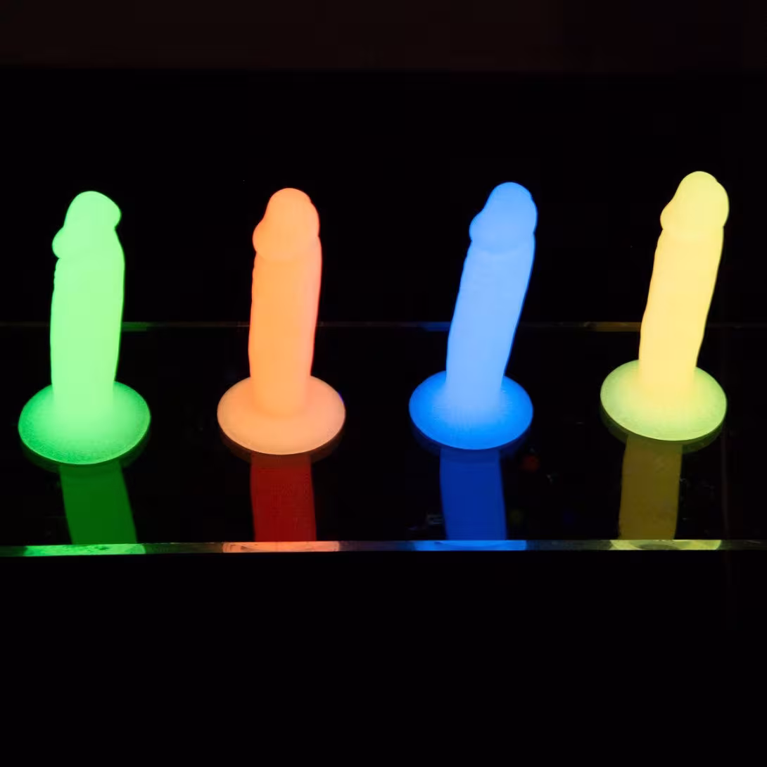 Набір фалоімітаторів ADDICTION Silly Willy Glow in the Dark, 4 кольори, 12 шт, світяться в темряві — фото 2