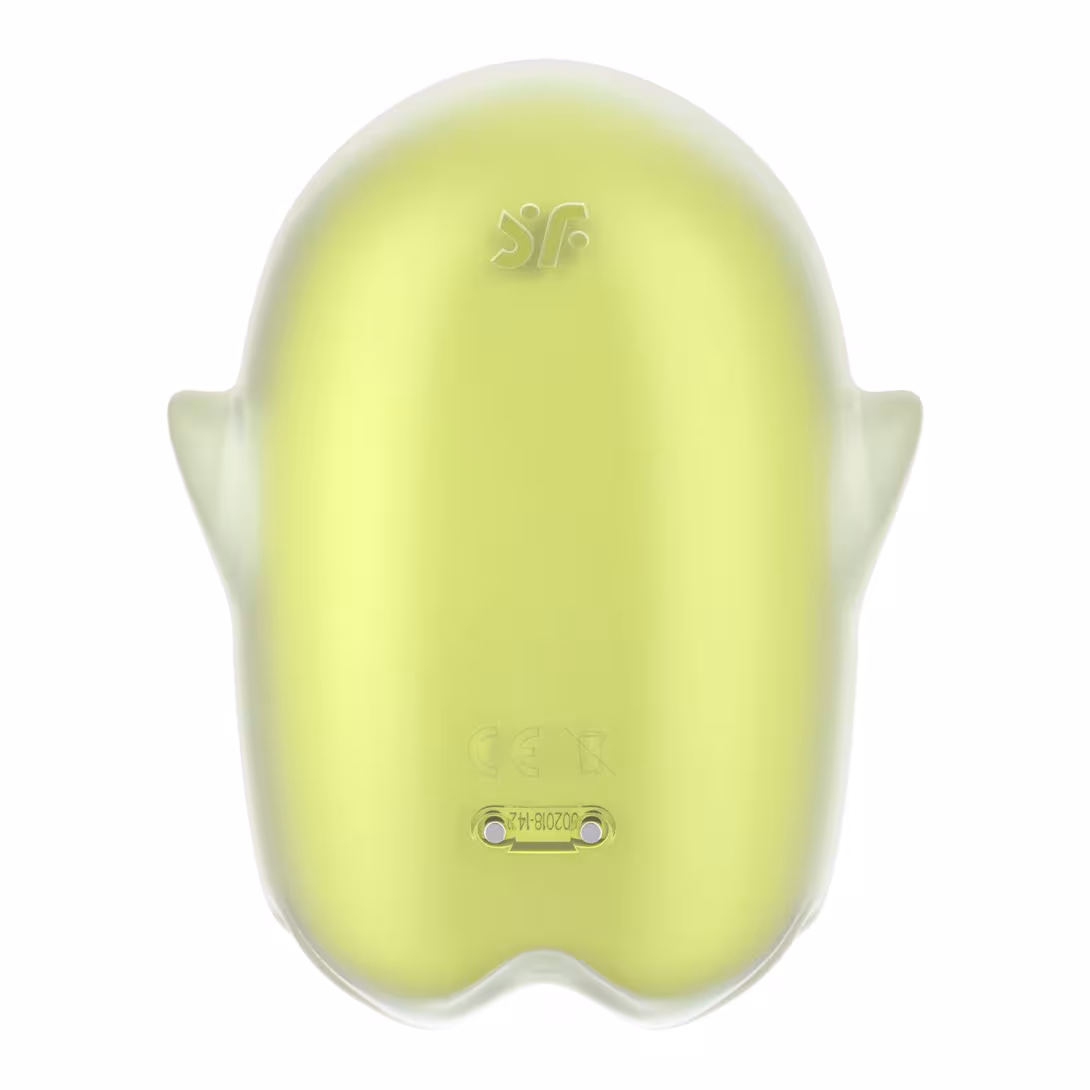 Вакуумний кліторальний стимулятор з вібрацією Satisfyer Glowing Ghost Yellow, світиться в темряві — фото 5