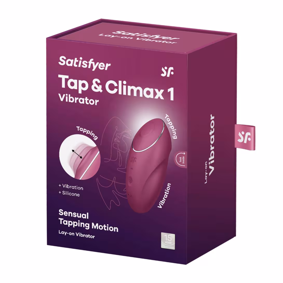Вібростимулятор-пульсатор Satisfyer Tap & Climax 1 Red, ефект постукування пальцем, 2 мотори — фото 8