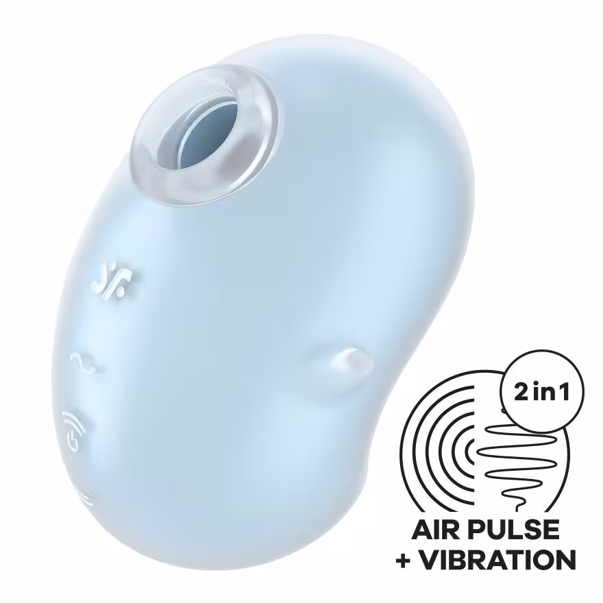 Вакуумний кліторальний стимулятор з вібрацією Satisfyer Cutie Ghost Blue
