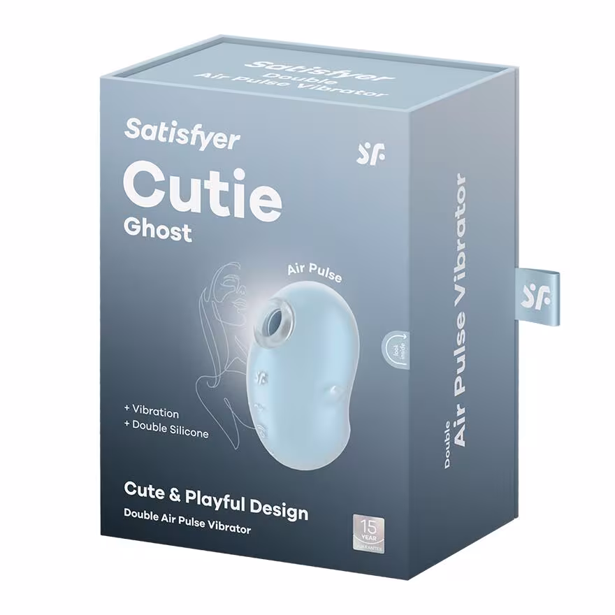 Вакуумний кліторальний стимулятор з вібрацією Satisfyer Cutie Ghost Blue — фото 5