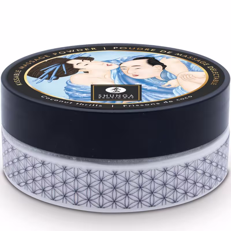 Смачна пудра для оральних пестощів Shunga Body Powder Coconut Thrills, 75 г, аромат кокоса — фото 2