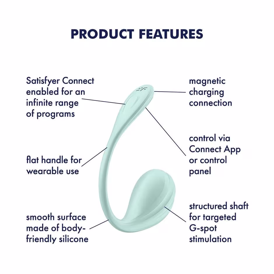 Смарт-віброяйце Satisfyer Smooth Petal Connect App Mint — фото 7