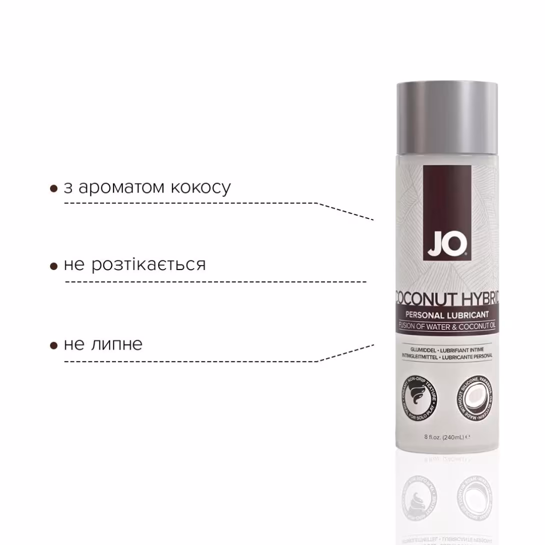 Змазка-крем з кокосовою олією JO Coconut Hybrid ORIGINAL (240 мл) біла — фото 3