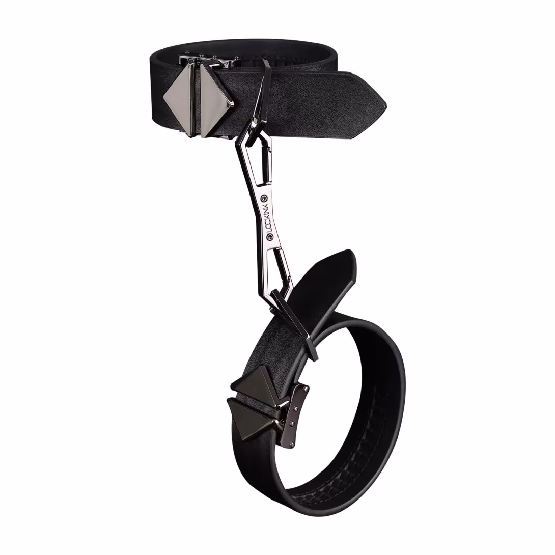 Фіксатори для рук та ніг LOCKINK Wristcuffs/Anklecuffs, чорні, натуральна шкіра