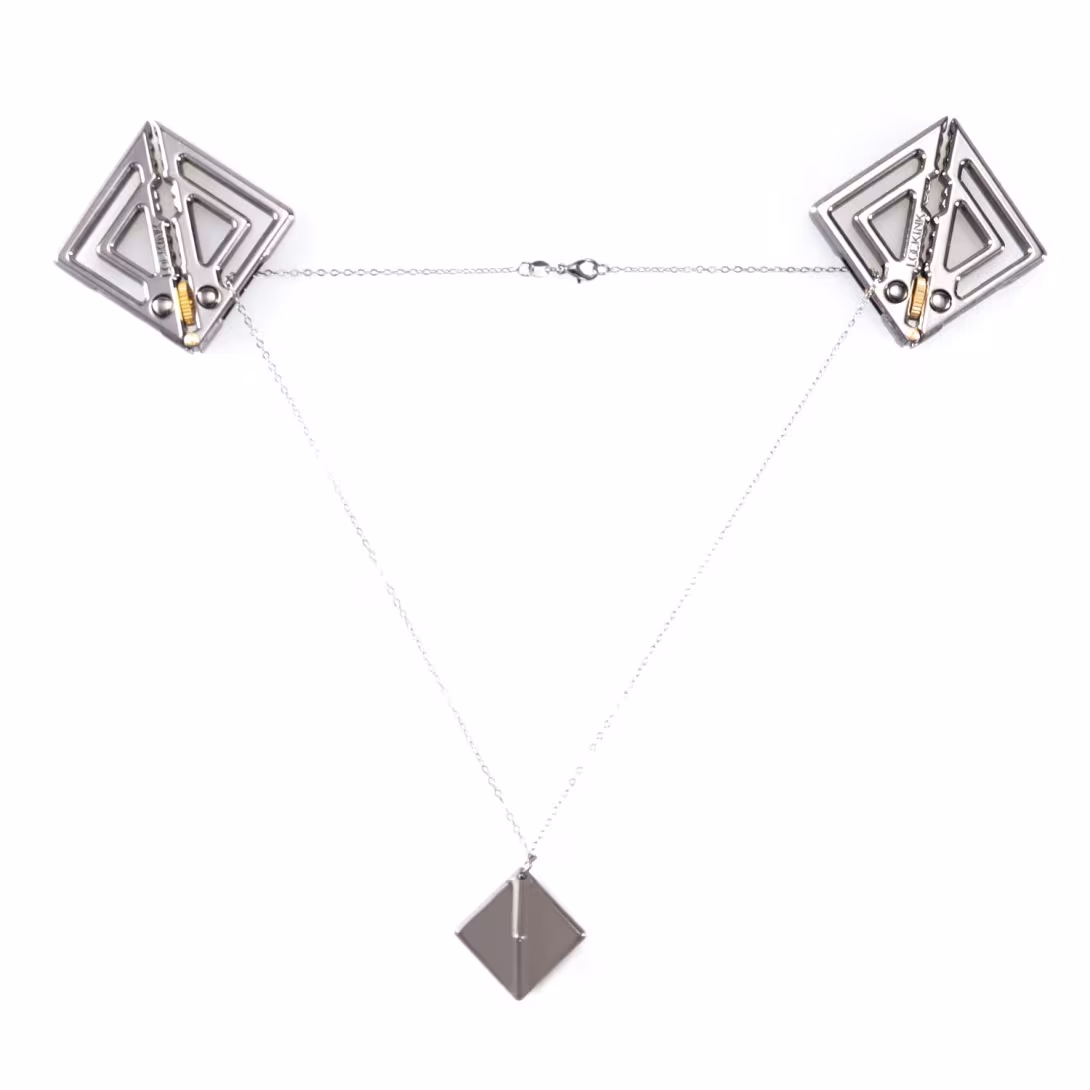 Затискачі для сосків з легкою підвіскою LOCKINK Adjustable Nipple Clamps with Light Pendant, сріблясті