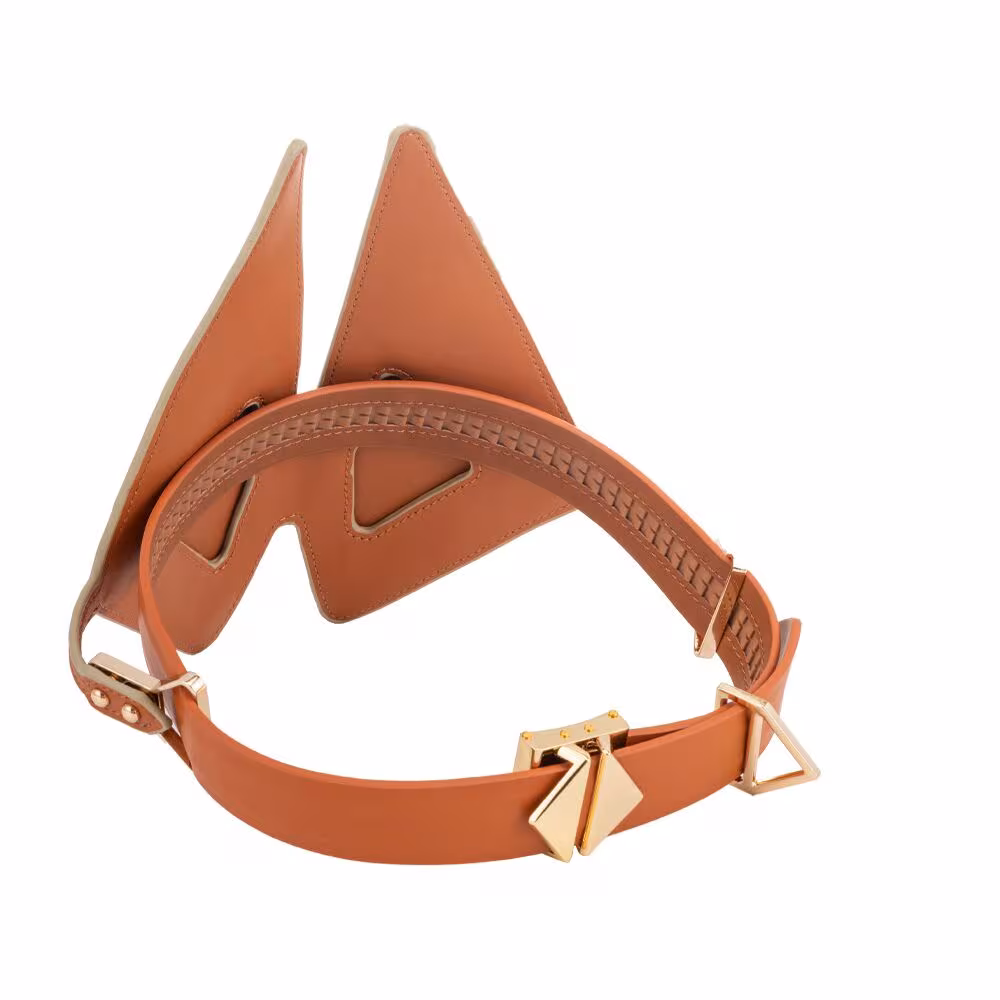 Маска на очі LOCKINK Vixen Blindfold, коричнева, натуральна шкіра, регульований обсяг — фото 4