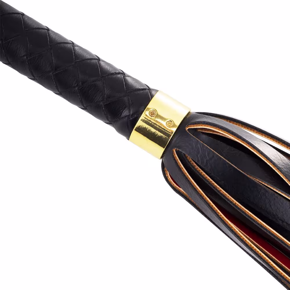 Флогер LOCKINK SEVANDA Red & Black Braided Tail Flogger, червоно-чорний, хвости з вузликами — фото 5