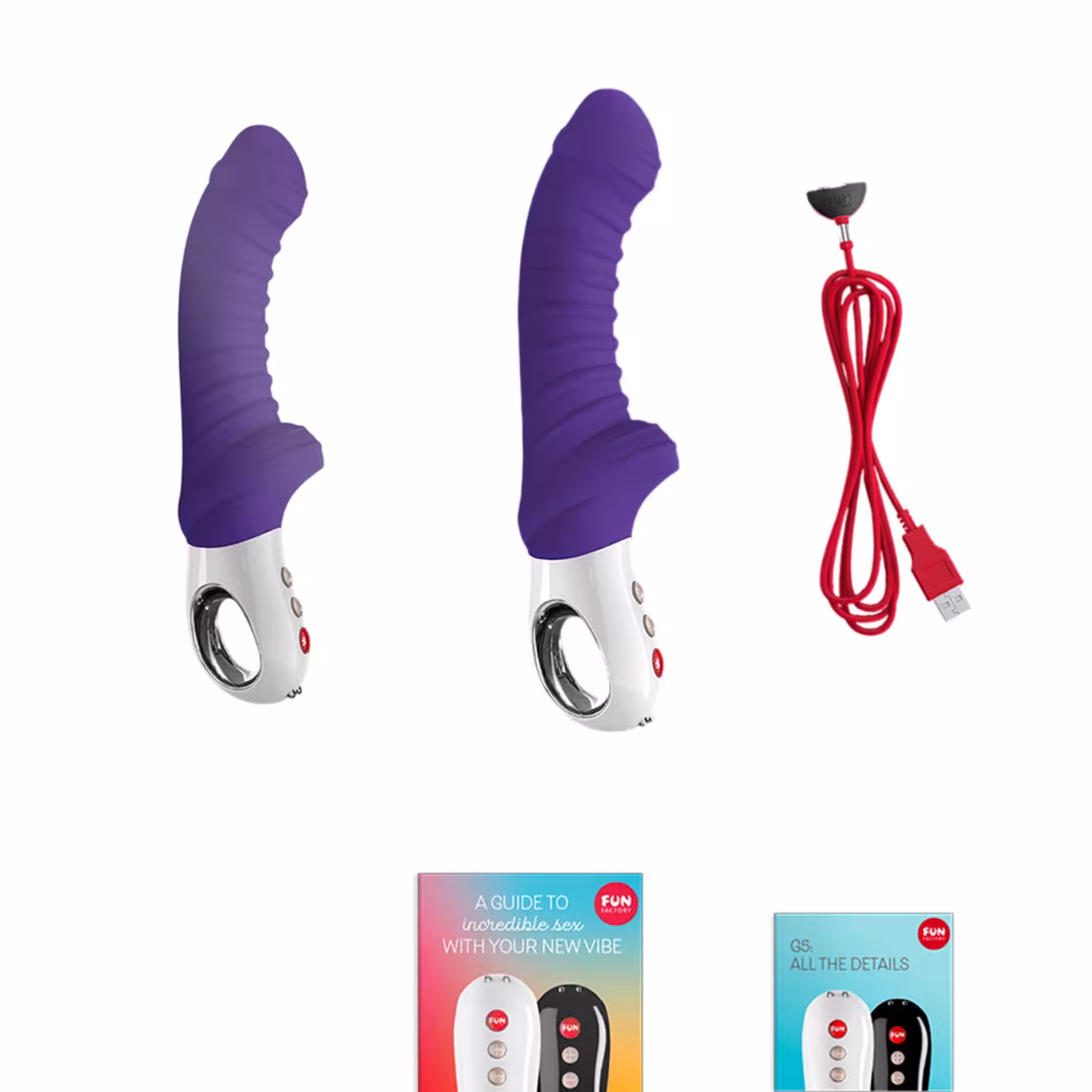 Вібратор для точки G Fun Factory TIGER violet, ребристий, підходить для анальної стимуляції — фото 6