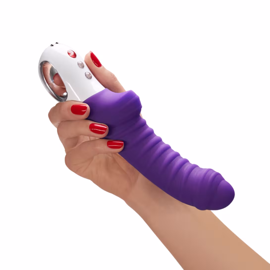Вібратор для точки G Fun Factory TIGER violet, ребристий, підходить для анальної стимуляції — фото 5