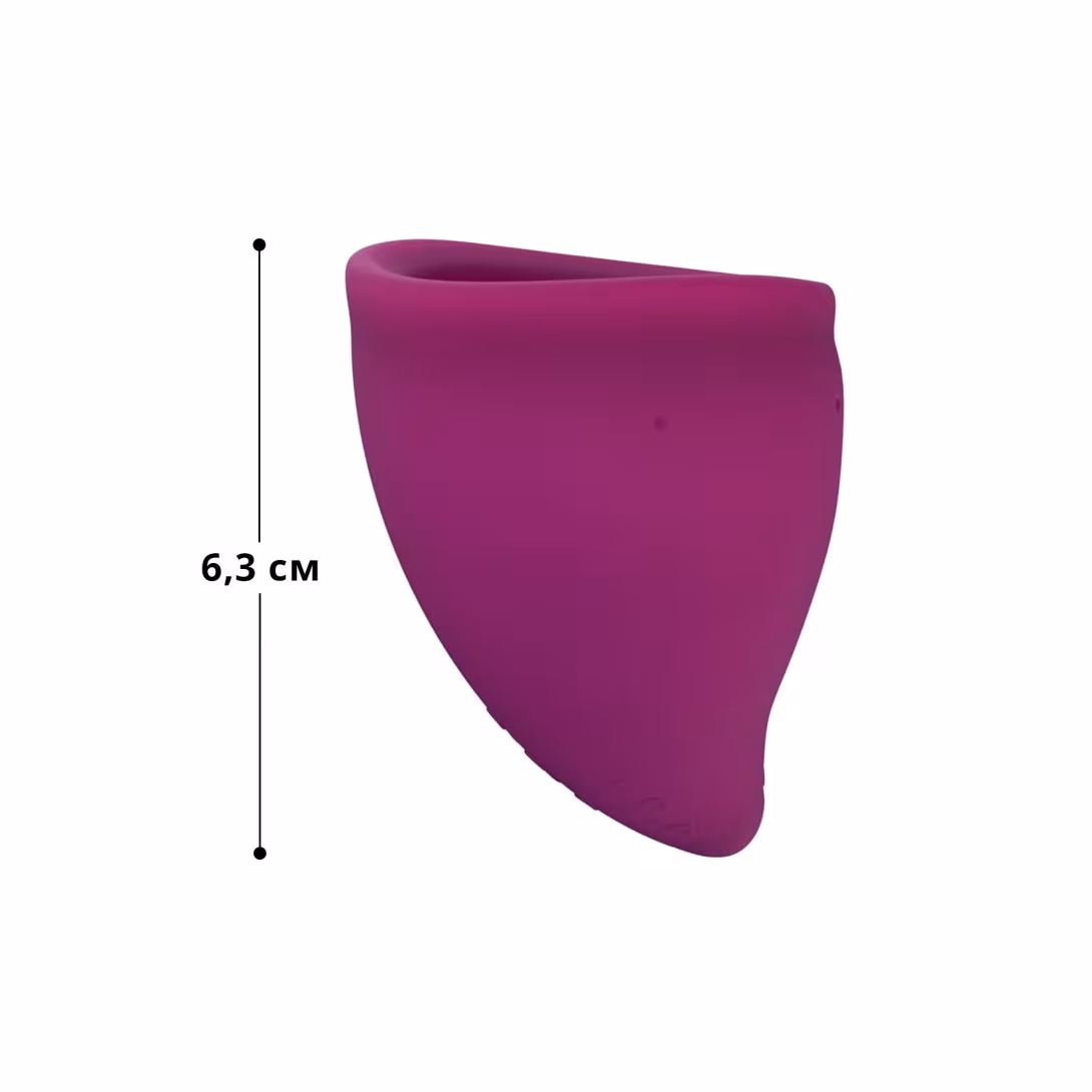 Менструальна чаша Fun Factory FUN CUP SIZE B, бордова, багаторазова, діаметр 4,3 см, об’єм 30 мл — фото 2