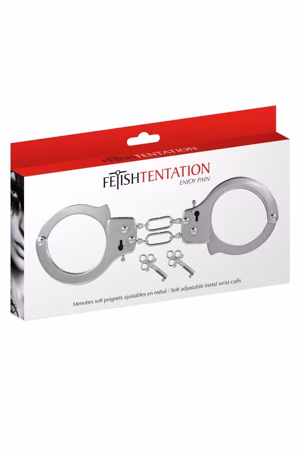 Строгі металеві наручники Fetish Tentation Soft adjustable metal wrist cuffs — фото 4