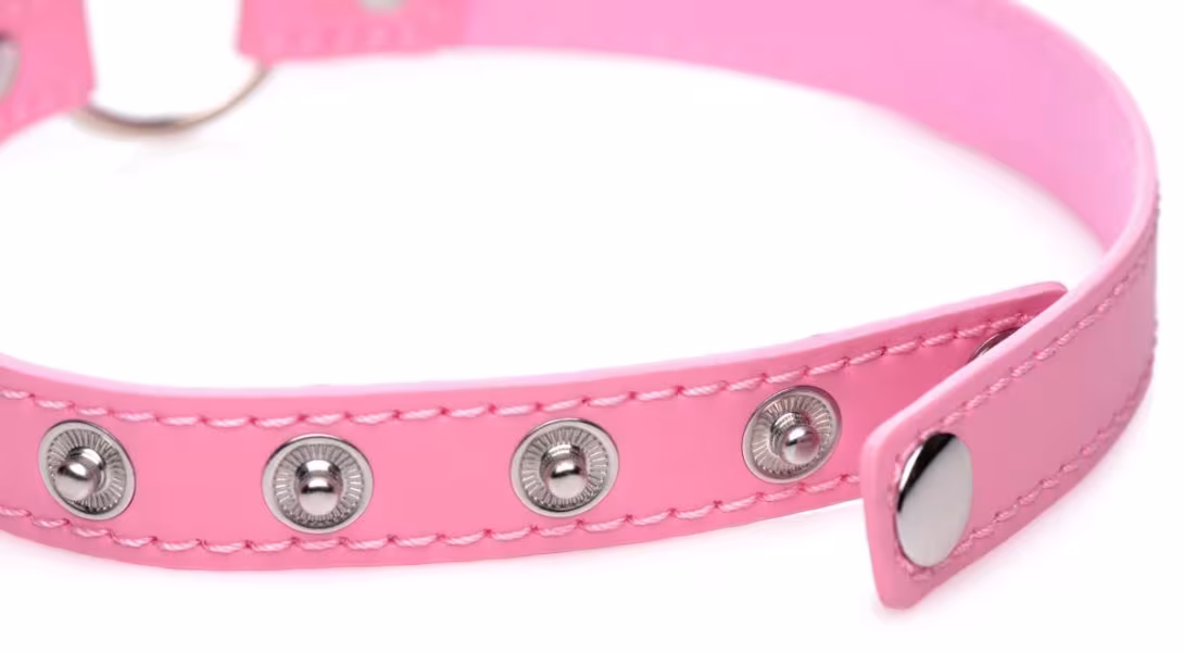 Чокер Master Series Kinky Kitty Ring Slim Choker - Pink — фото 2