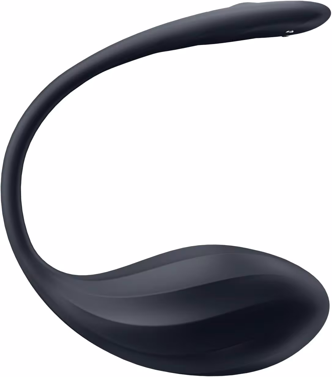 Смарт-віброяйце Satisfyer Ribbed Petal Connect App Black, керування зі смартфона, пульт ДК — фото 3