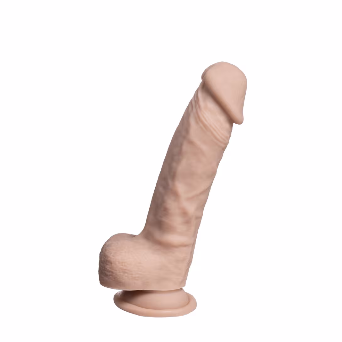 Фалоімітатор SilexD Johnny Real Skin Flesh MODEL 1, суперреалістичний, на присосці, діаметр 3,8 см — фото 3