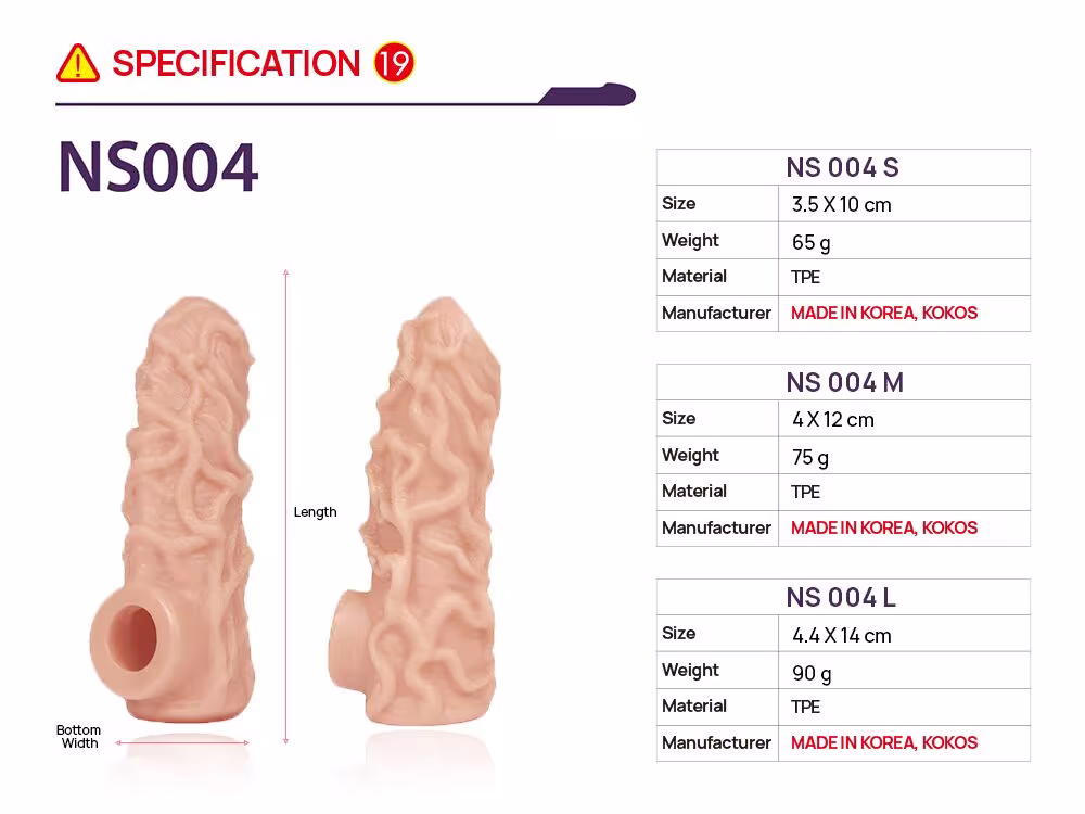 Насадка на член Kokos Nude Sleeve NS 004 L — фото 4