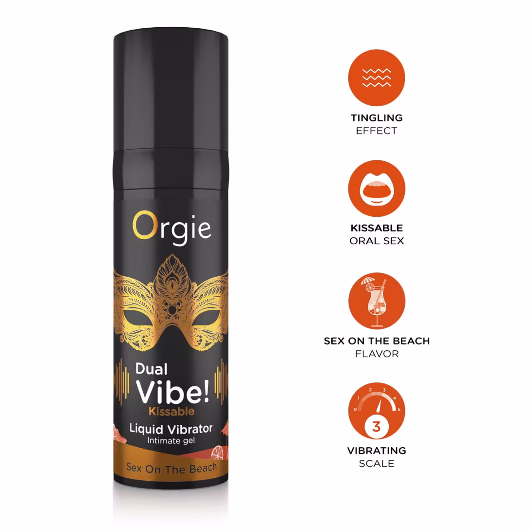 Рідкий вібратор Orgie Dual Vibe! Sex On The Beach Kissable Liquid Vibrator, 15 мл — фото 3