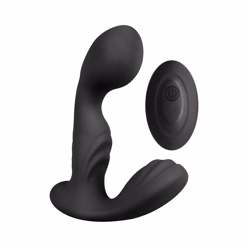 Вібромасажер простати S Pleasures Premium FUZZY, чорний, з рельєфом, 10 режимів вібрації