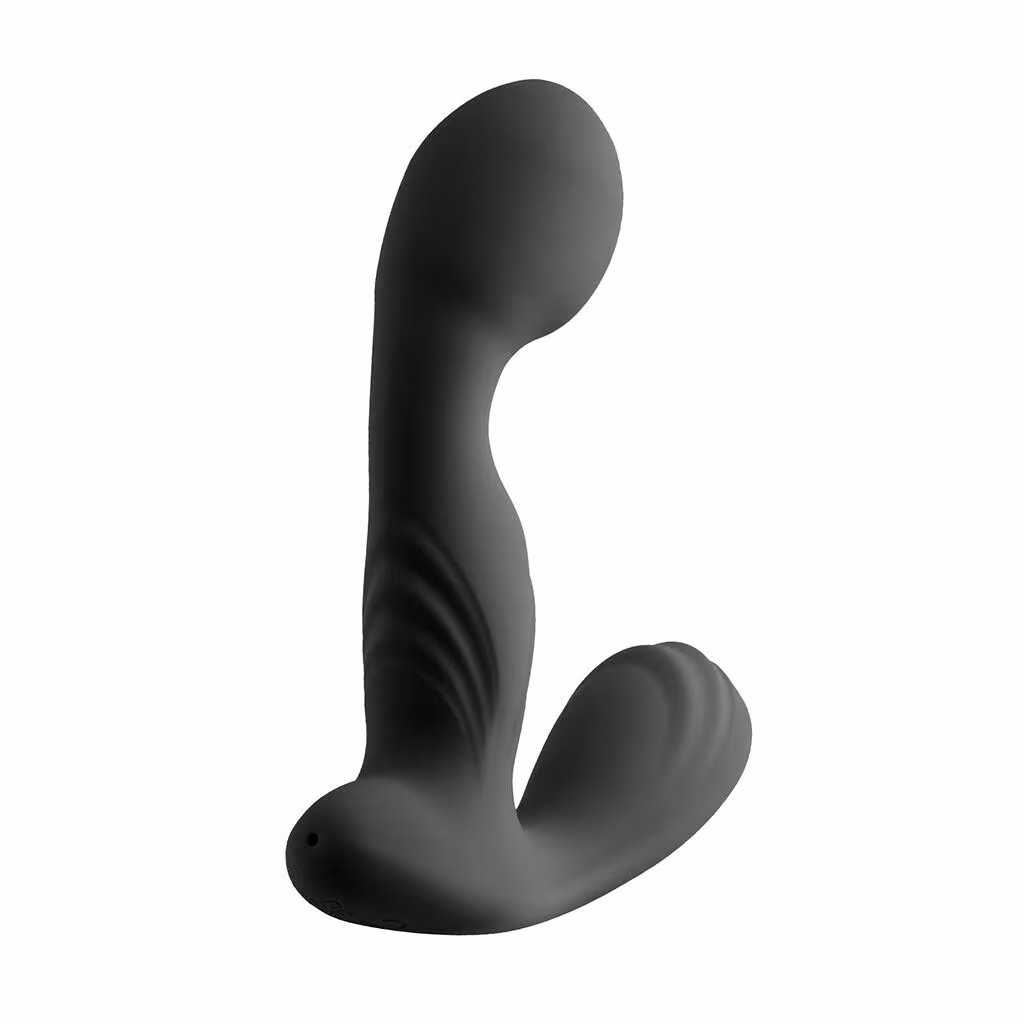 Вібромасажер простати S Pleasures Premium FUZZY, чорний, з рельєфом, 10 режимів вібрації — фото 2