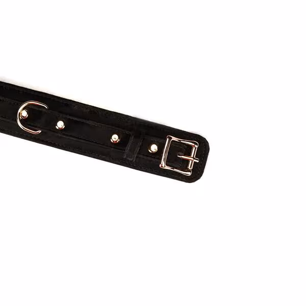 Нашийник з повідцем Liebe Seele Boudoir Amor Collar with Leash Black, три кільця — фото 5