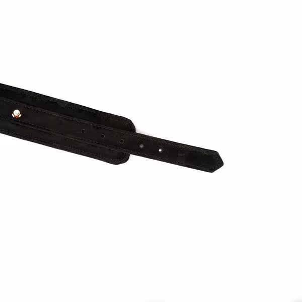 Наручники Liebe Seele Boudoir Amor Wrist Cuffs Black, з’єднувальний ланцюжок на карабінах — фото 6