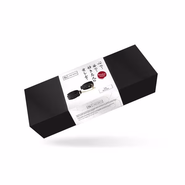 Наручники Liebe Seele Boudoir Amor Wrist Cuffs Black, з’єднувальний ланцюжок на карабінах — фото 2