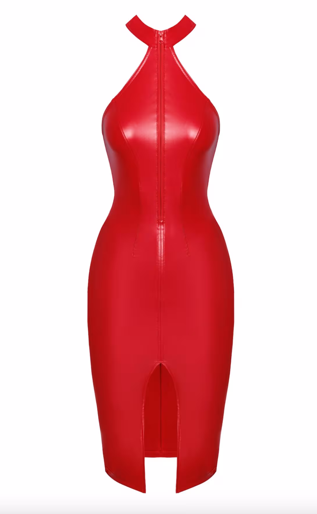 Сукня Noir Handmade F354 Red powerwetlook dress - 3XL — фото 7