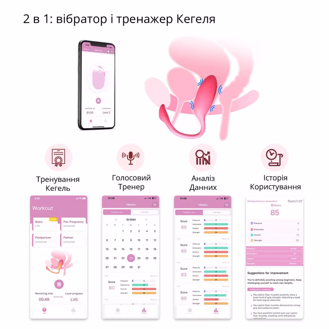 Смарт-віброяйце Magic Motion Flamingo Max Pink 2 в 1: віброяйце та тренажер Кегеля, 10 режимів — фото 5