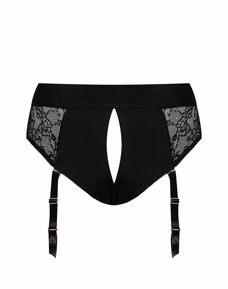 Мереживні трусики для страпона з підв’язками для панчіх Strap-On-Me DIVA HARNESS - XS — фото 4
