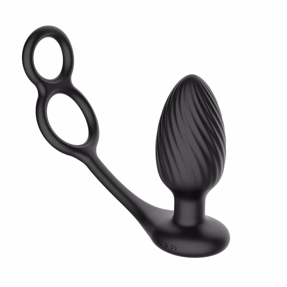 Анальна вібропробка Nexus Tornado Cock and Ball Ring обертання+вібрація, ерекційне кільце, пульт