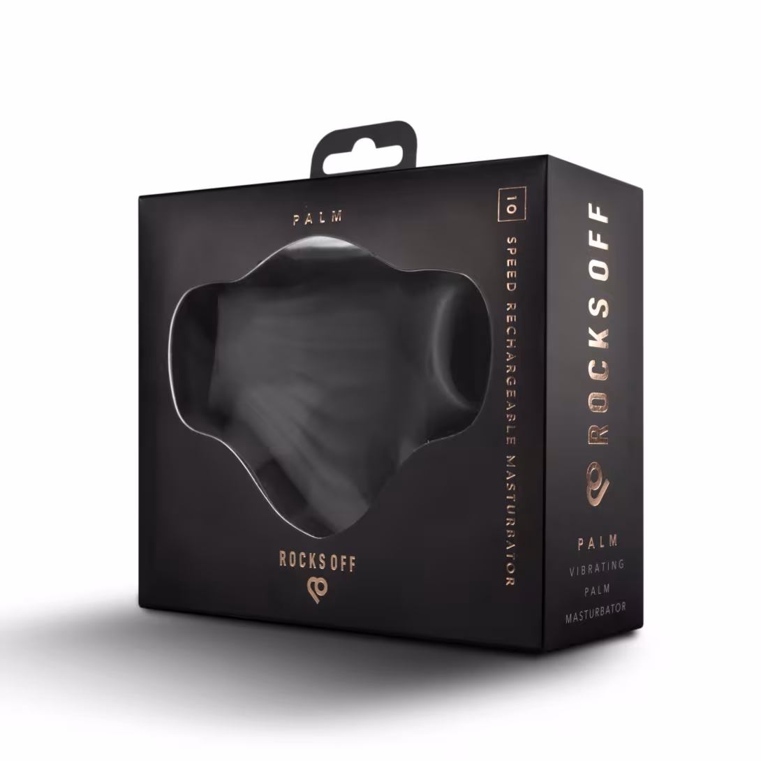Мастурбатор Rocks Off Palm Black, петлі для пальців, 10 режимів — фото 7