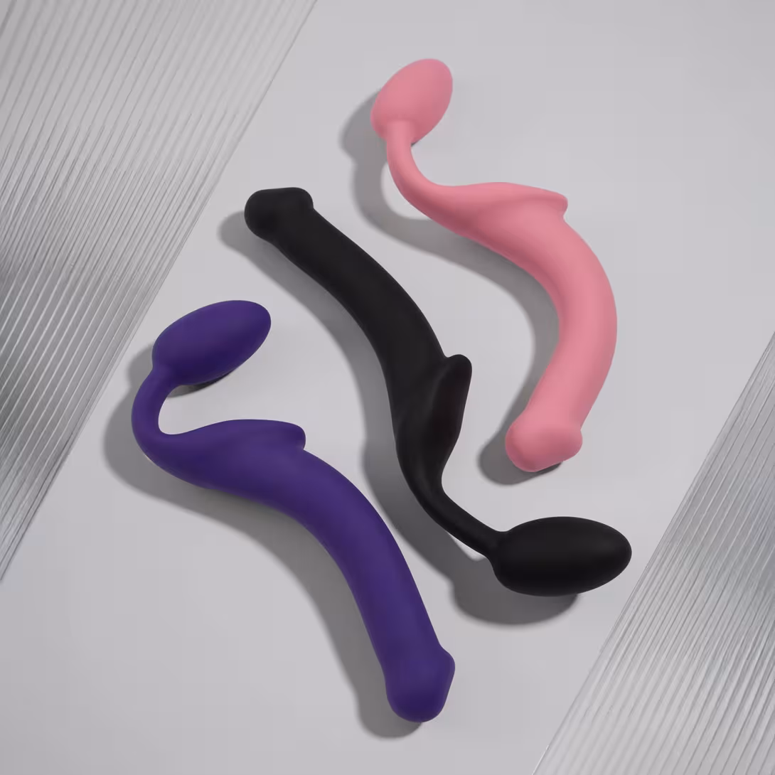 Безремінний страпон Strap-On-Me Rose XL, повністю регульований, діаметр 4,5 см — фото 10