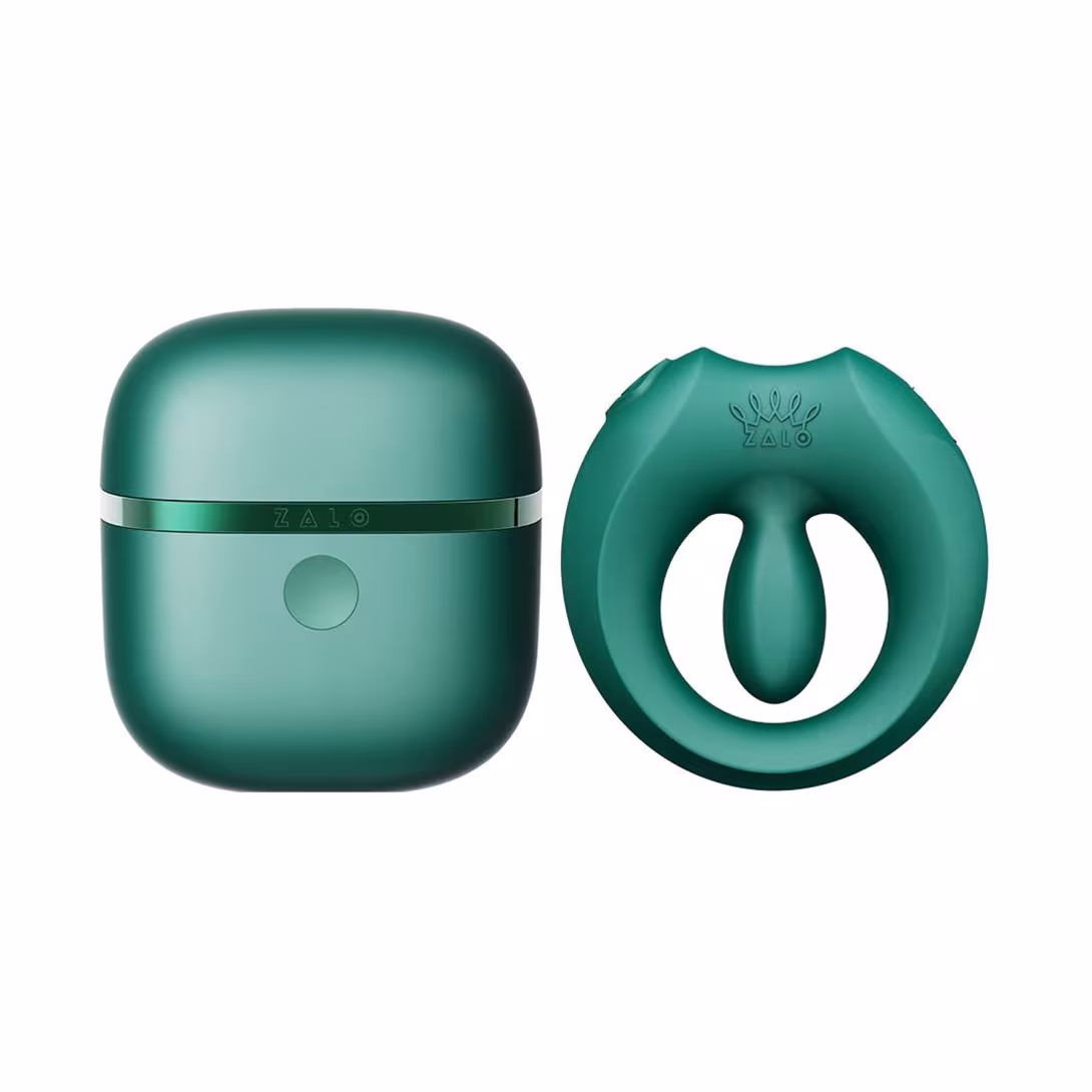 Ерекційне смарт-віброкільце Zalo Apis Turquoise Green, до 4 годин роботи, зарядний кейс — фото 2